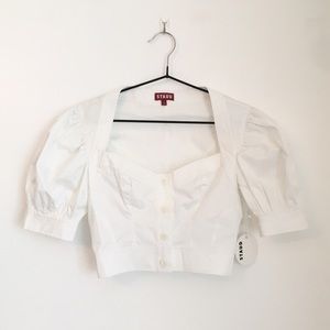 NWT $195 Staud Rene puff sleeve top - 0